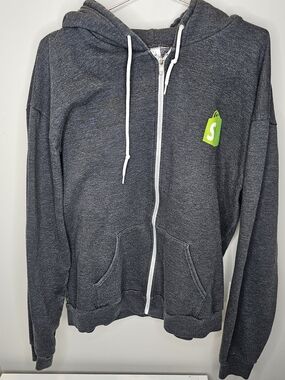 American Apparel Charcoal Zip Hoodie with Shopify Logo